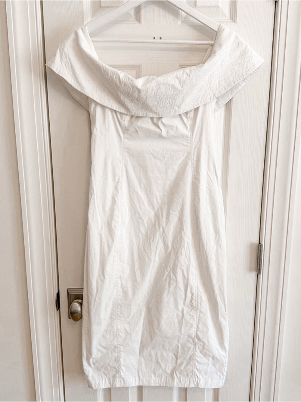 BHLDN Off The Shoulder White Midi Dress